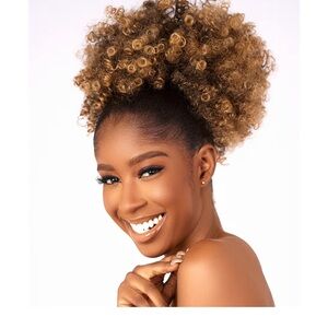 Afro Kinky Curly Brown Hair Ponytail Extension T27